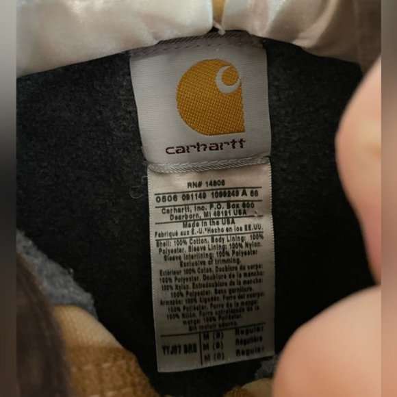 VINTAGE 1990s Carhartt Detroit Collared Fleece Line Jacket Youth 8 - Picture 2 of 8